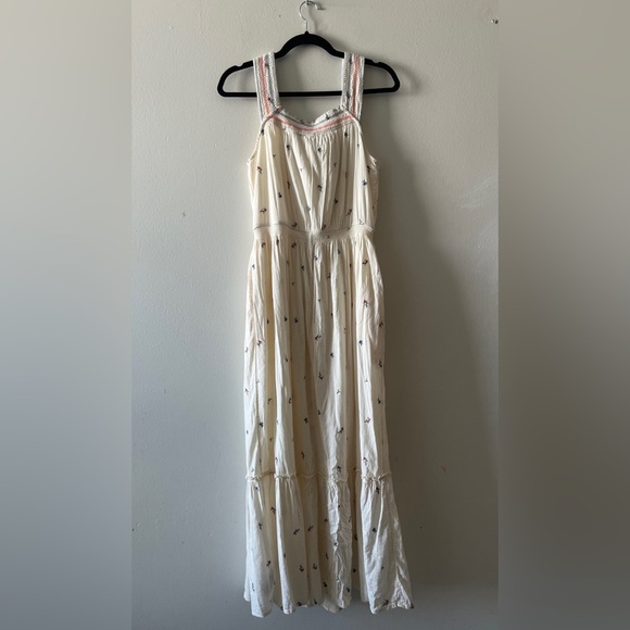 100% Cotton Floral Embroidered Spring Maxi Dress Size Medium - Picture 3 of 10